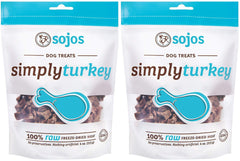 SOJOS Simply Turkey Dog Treats 2-pack front view, convenient training rewards.