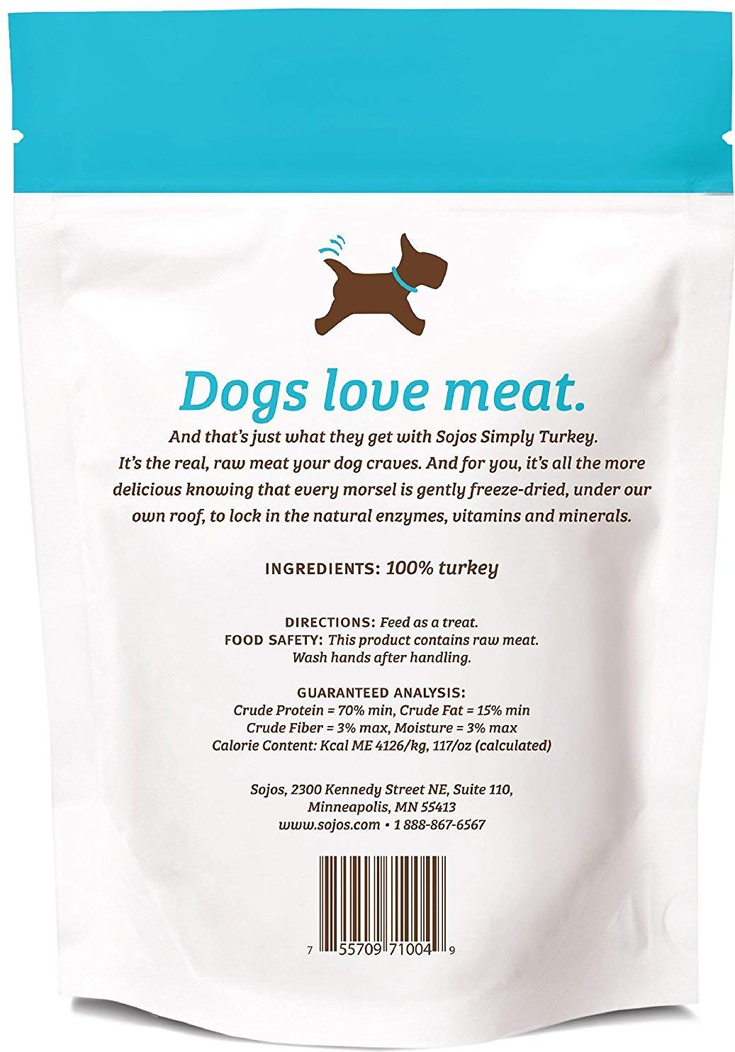 SOJOS Simply Turkey Dog Treats 2-pack close-up bites highlighting raw texture for rewarding sessions.