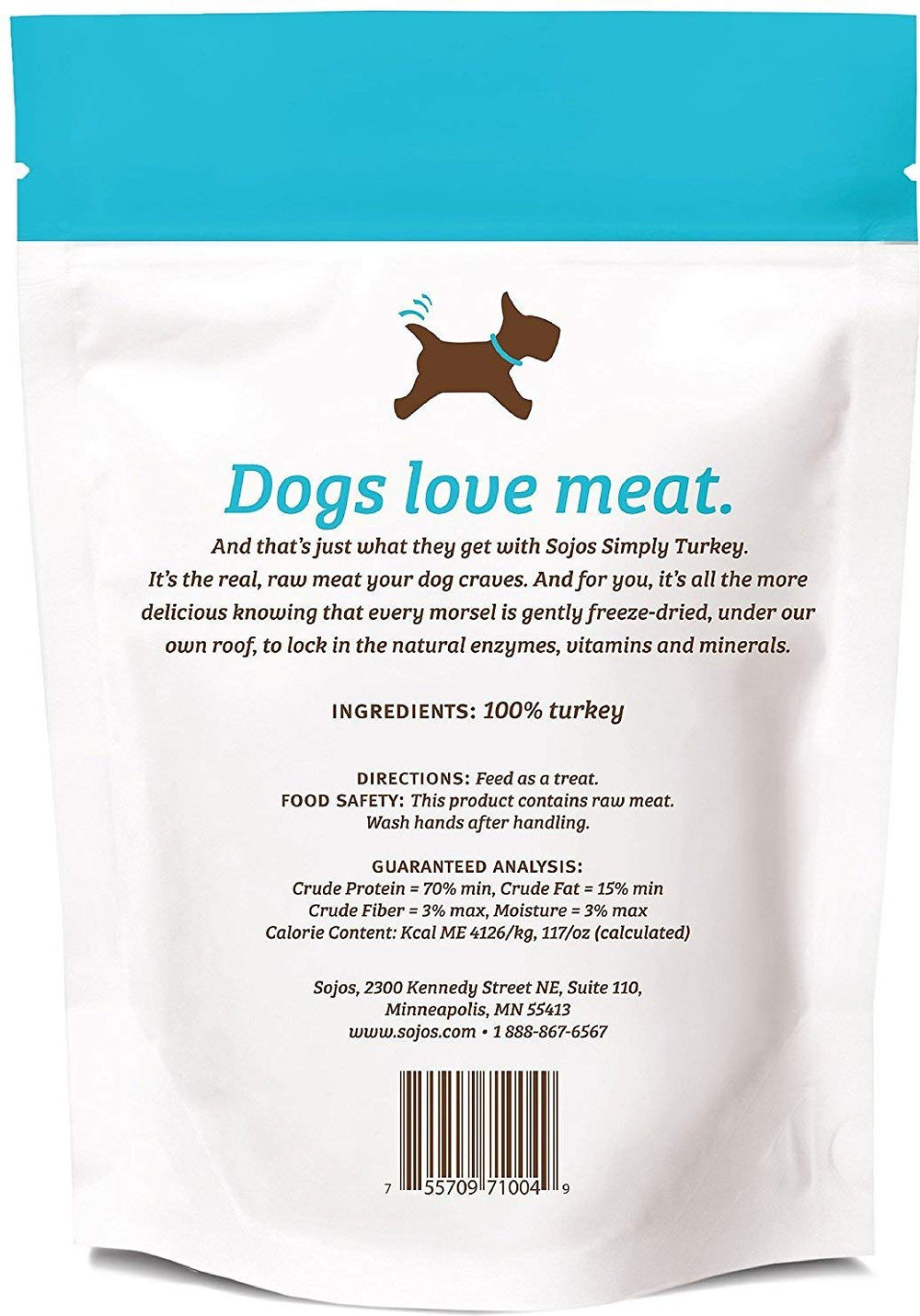 SOJOS Simply Turkey Dog Treats 2-pack close-up bites highlighting raw texture for rewarding sessions.