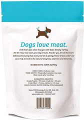 SOJOS Simply Turkey Dog Treats 2-pack close-up bites highlighting raw texture for rewarding sessions.