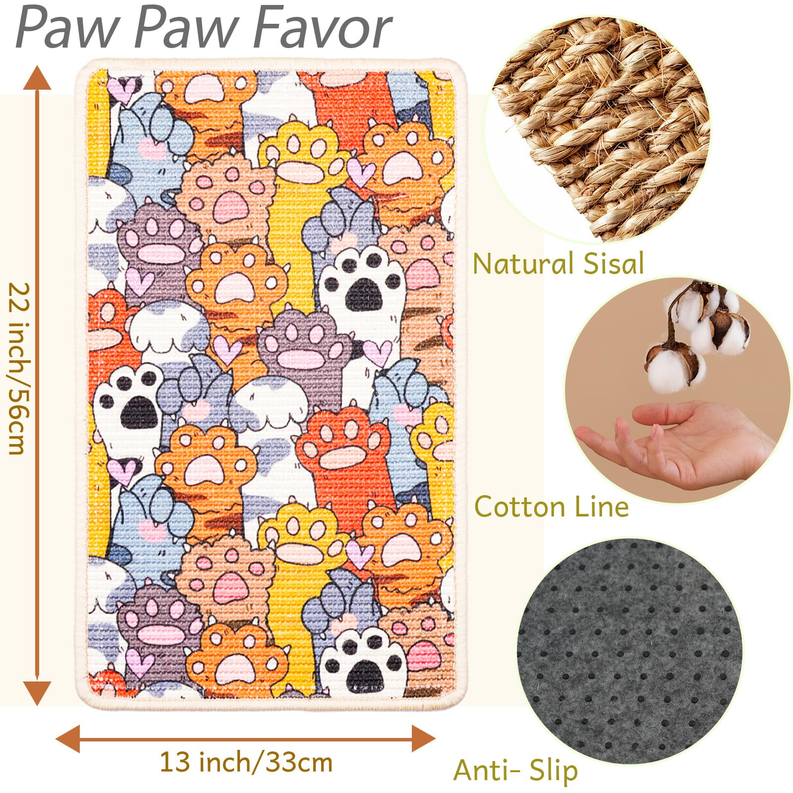 SOLDAY cat wall scratcher with Velcro tape ready for secure attachment on walls.