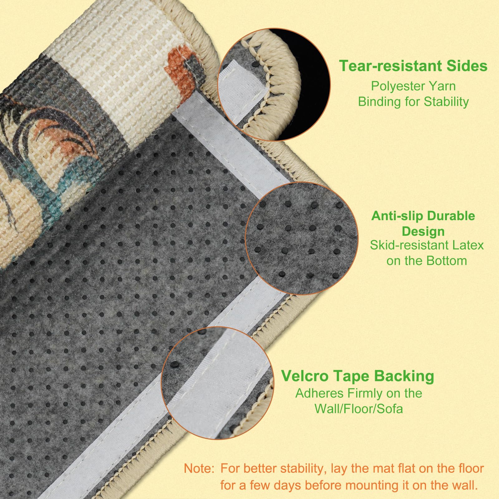 SOLDAY Lightsaber Cat Scratcher wall-attachment velcro close-up demonstrates secure mounting.