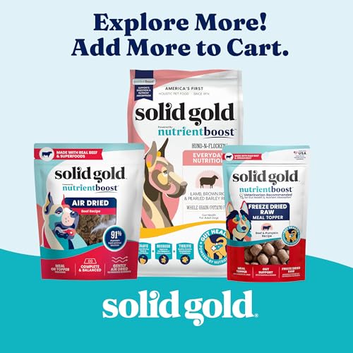 Solid Gold active-dogs serving reveal energy-friendly meal for energetic pups.