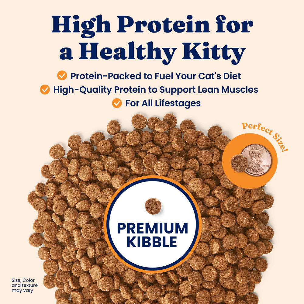 Solid Gold alaskan pollock and egg dry cat food in a bowl for lean muscles