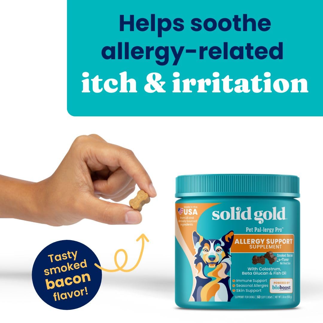 Solid Gold alaskan salmon oil dogs bottle image hints skin, coat and immune support