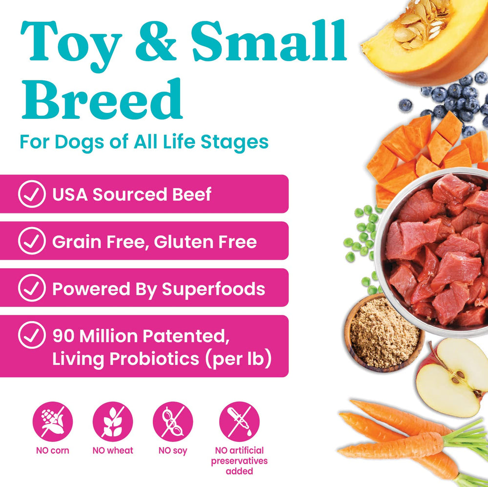 Solid Gold Mighty Mini demonstrates real beef as the first ingredient for protein-rich meals