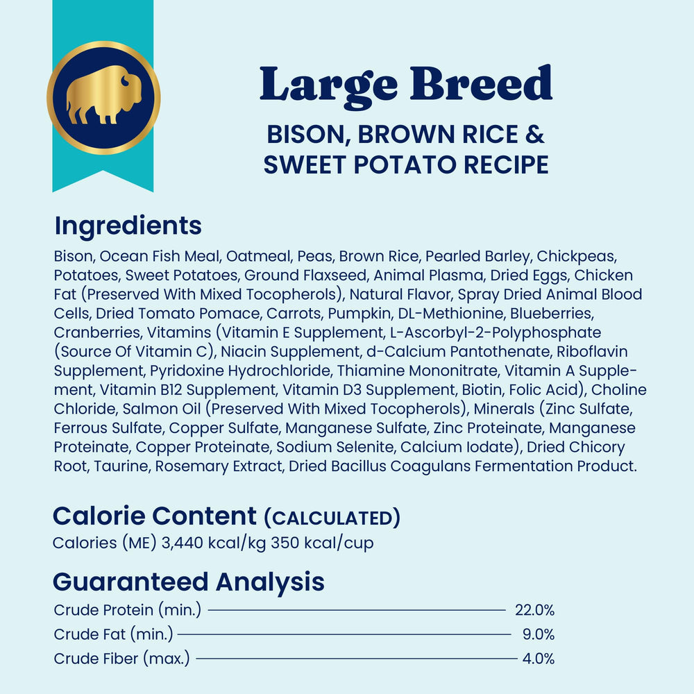 Solid Gold Bison dry dog food serving size image suitable for meal planning
