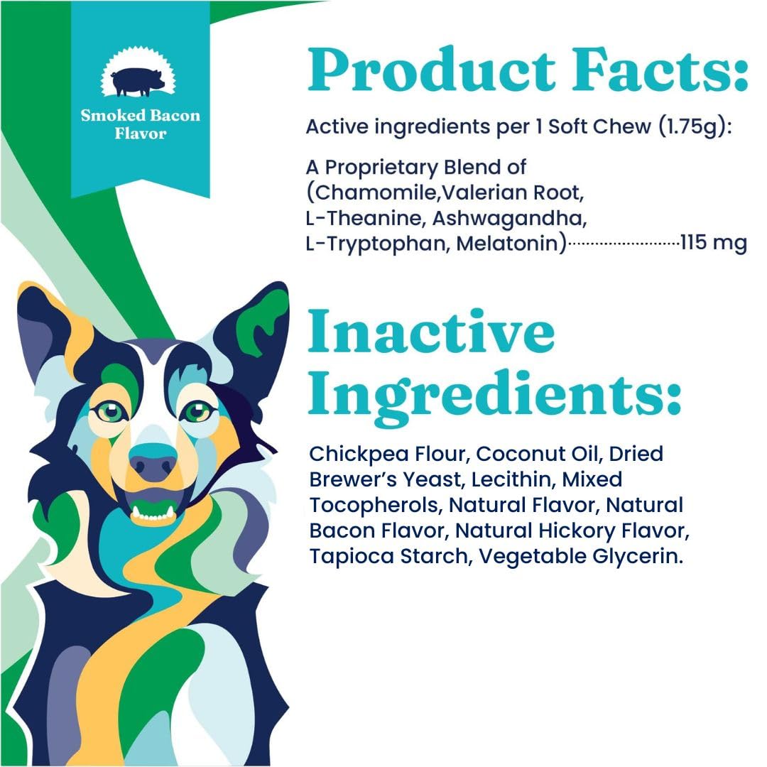 Solid Gold calming chews bacon flavor attracts dogs while promoting relaxation during events
