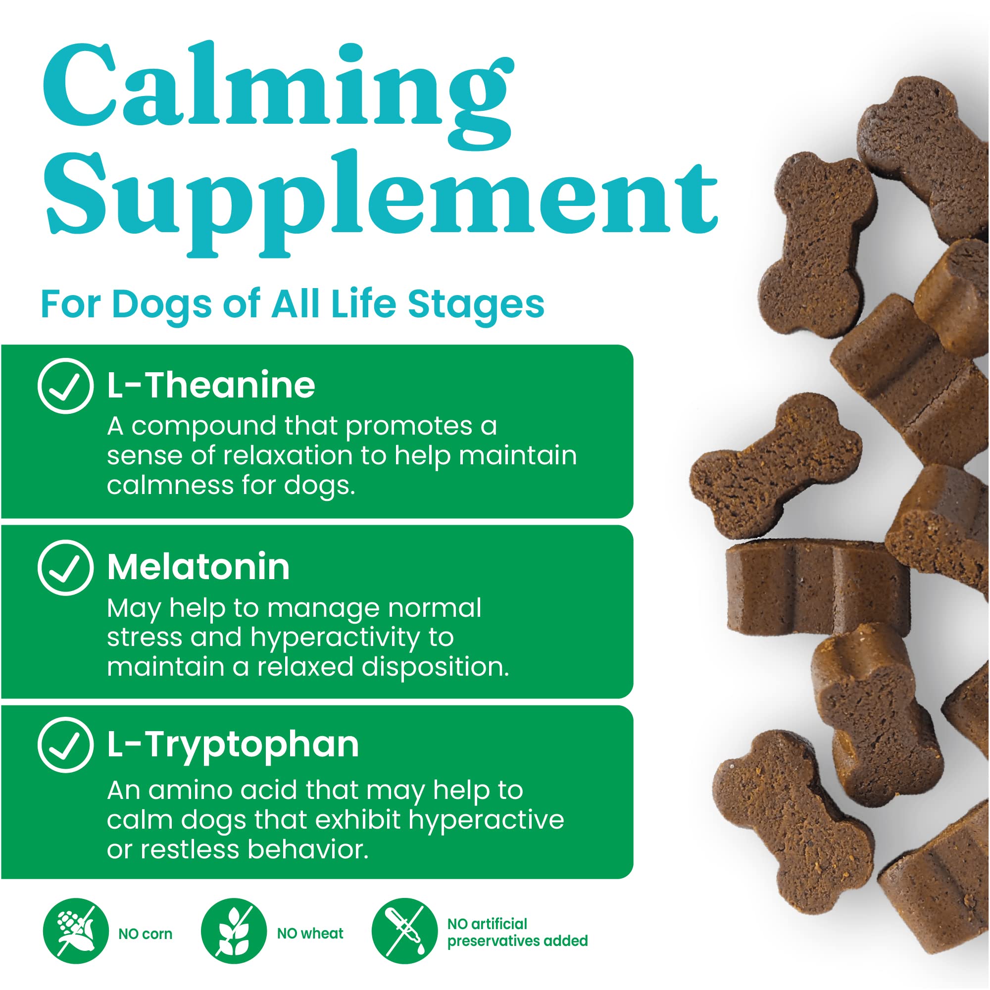 Solid Gold calming chews outer carton highlighting packaging and trusted relief for dogs