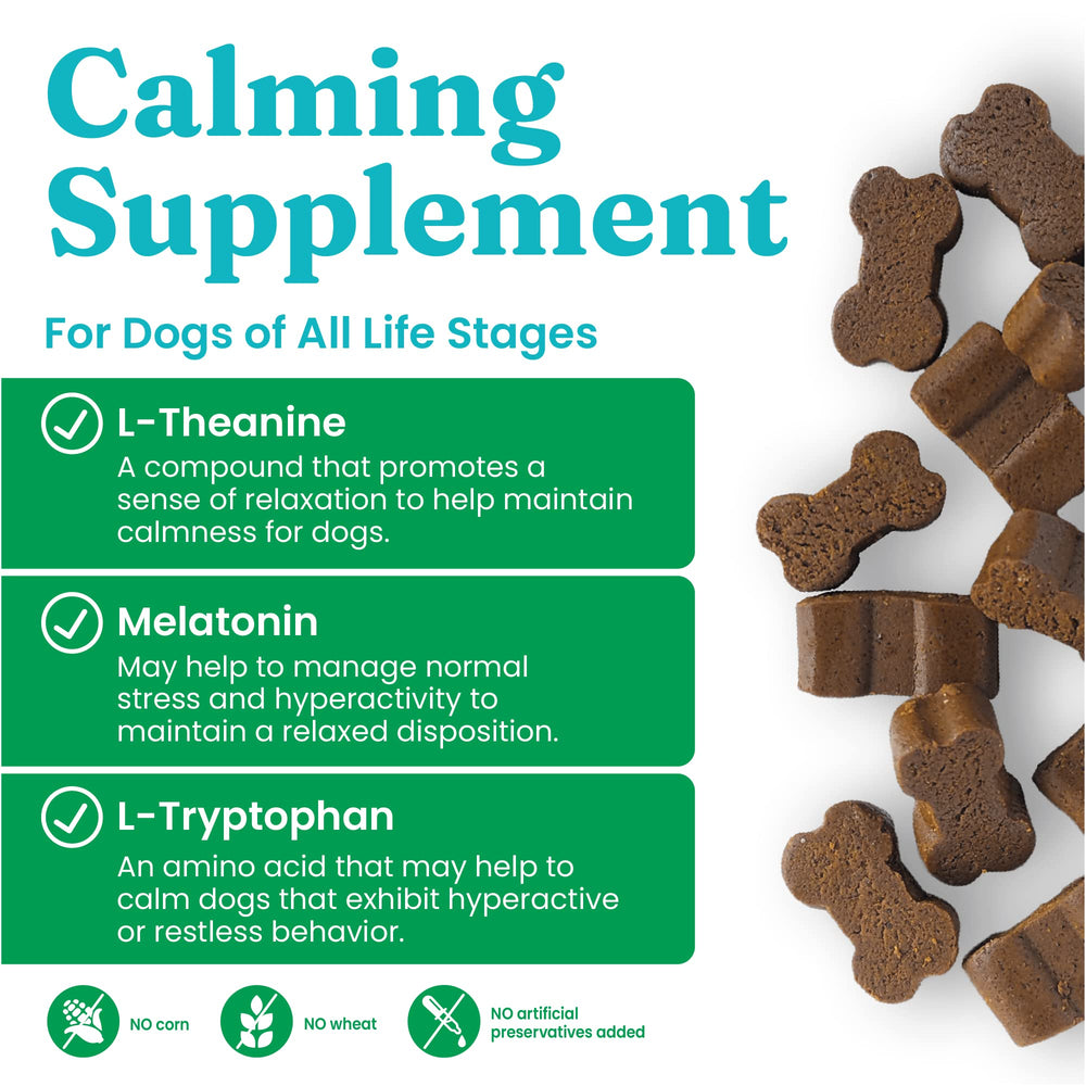 Solid Gold calming chews outer carton highlighting packaging and trusted relief for dogs