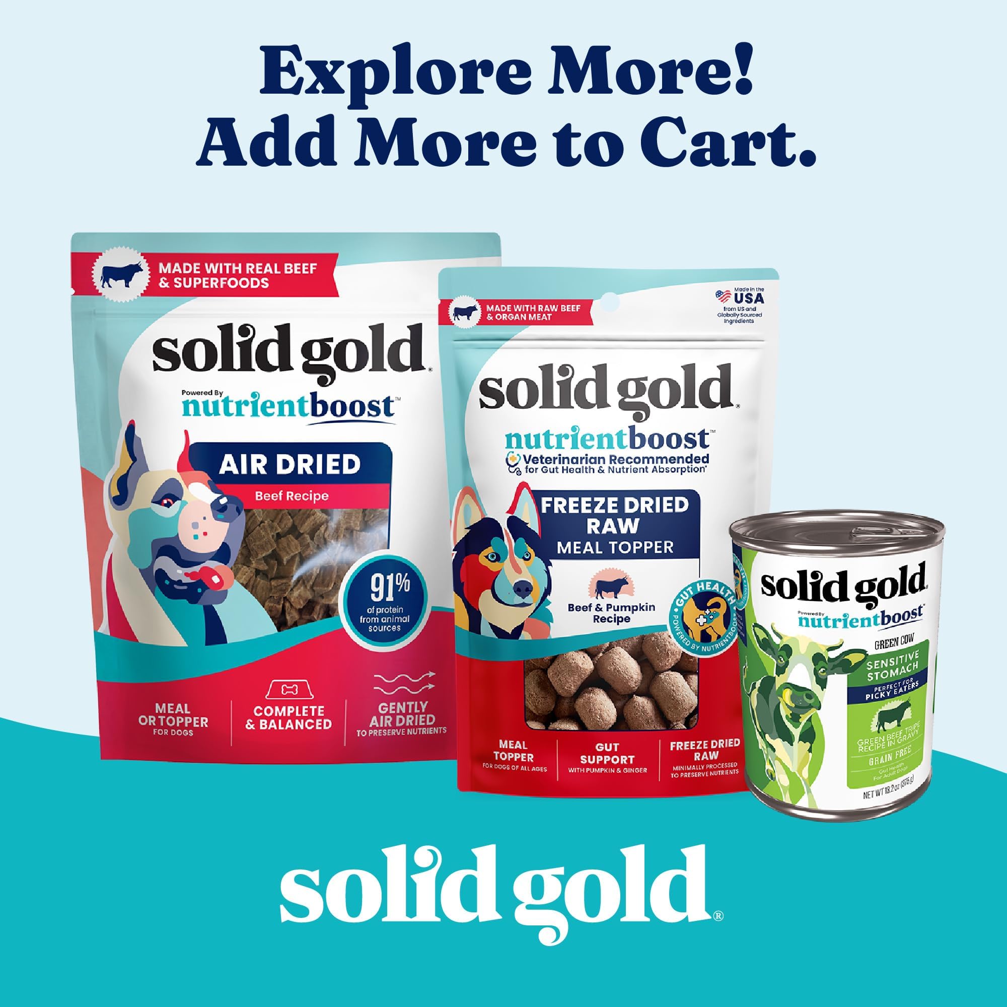 Solid Gold Calming Chews travel-kit scene communicates on-the-go stress-relief.