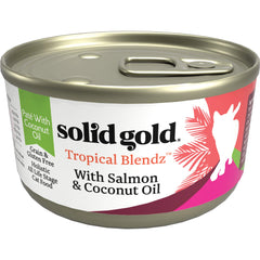 Solid Gold cat pate hydration image highlights moisture-rich formula for healthy meals