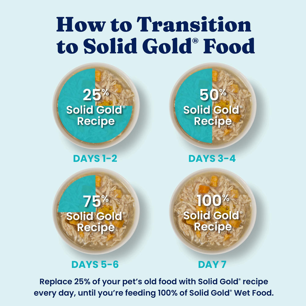 Solid Gold copa alimento completo para perros seniors.