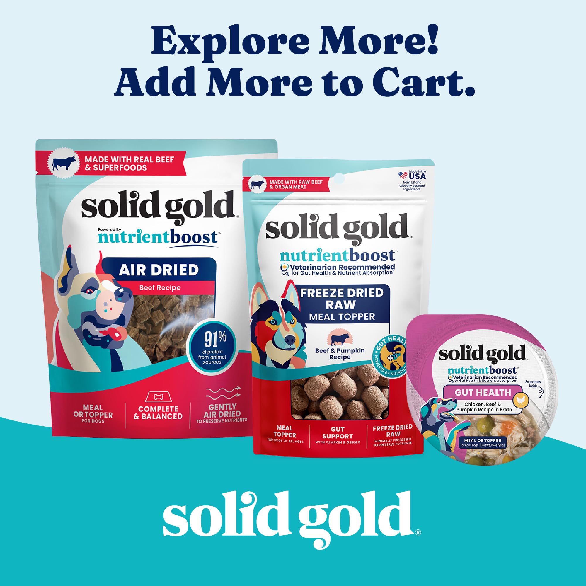 Solid Gold copa complemento para perros grandes.