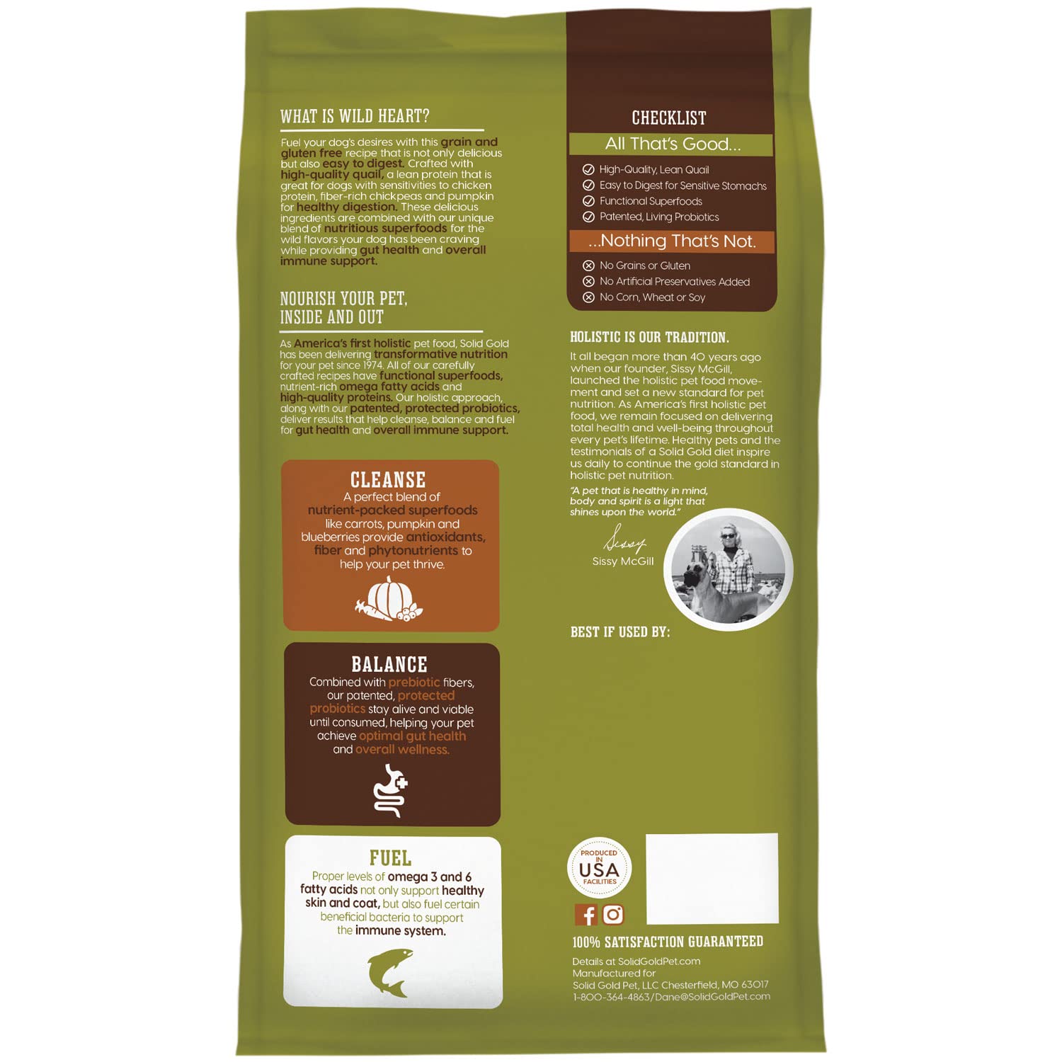 Solid Gold digestible ingredients like chickpeas support gut health