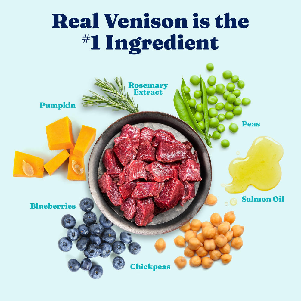 Solid Gold venison-probiotics-pumpkin blend in bowl for gut health benefits