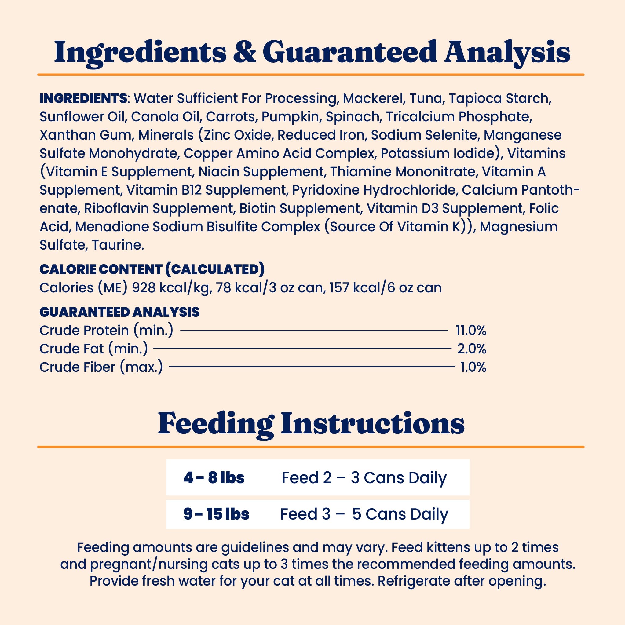 Solid Gold Five Oceans nutrition panel on can showing grain-free formula