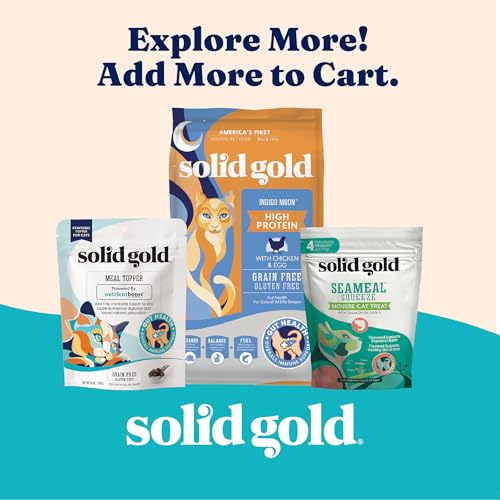 Solid Gold gluten-free ingredients panel highlights grain-free nutrition.