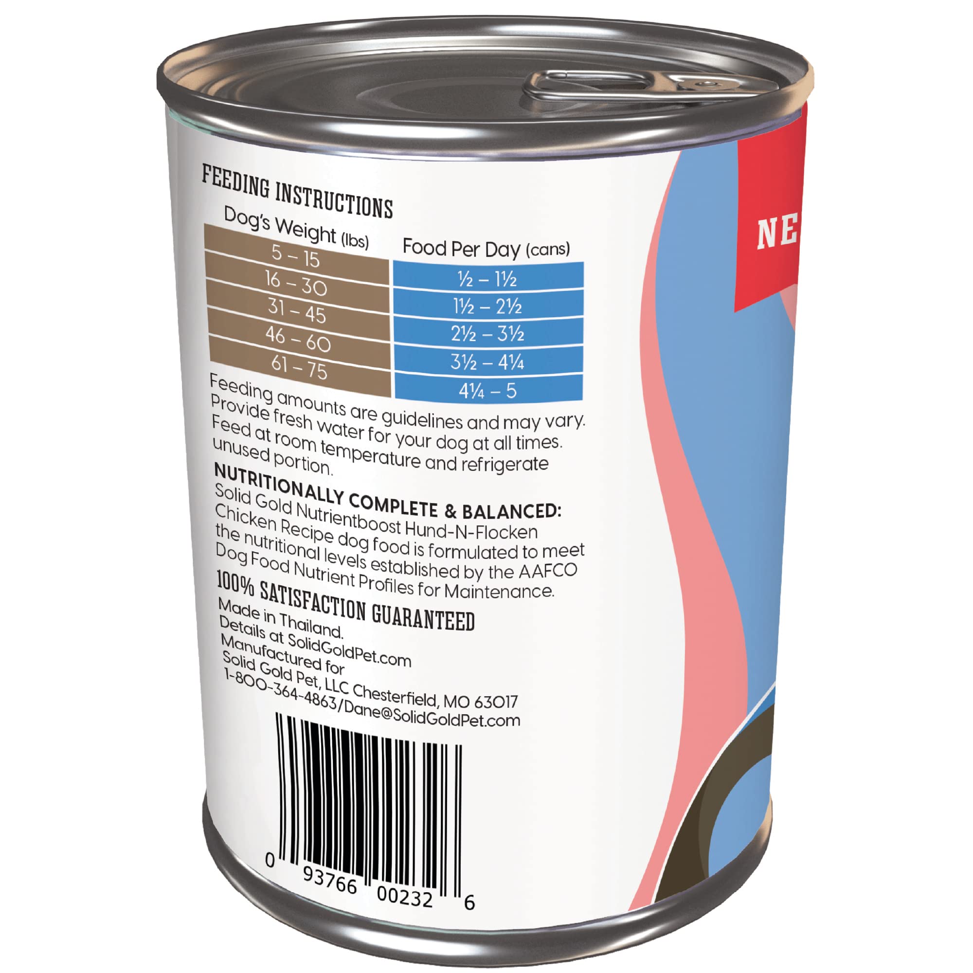 Solid Gold Hund-N-Flocken packaging shows six cans ready for easy meal planning.