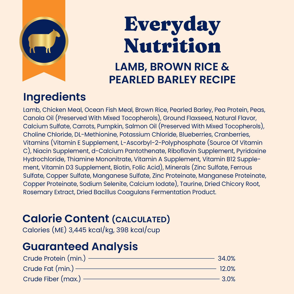 Solid Gold Katz-N-Flocken probiotics indicate gut health support across life stages.