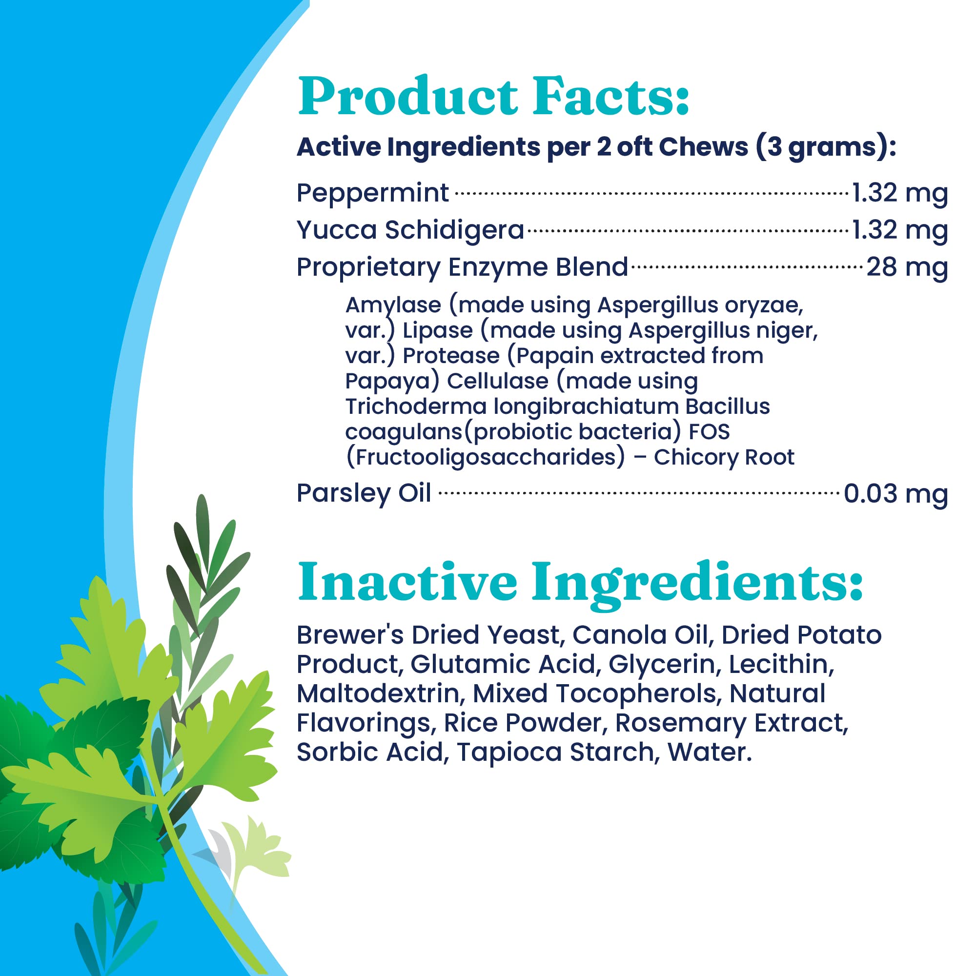 Solid Gold No Poo Chews peppermint breath aid visual.