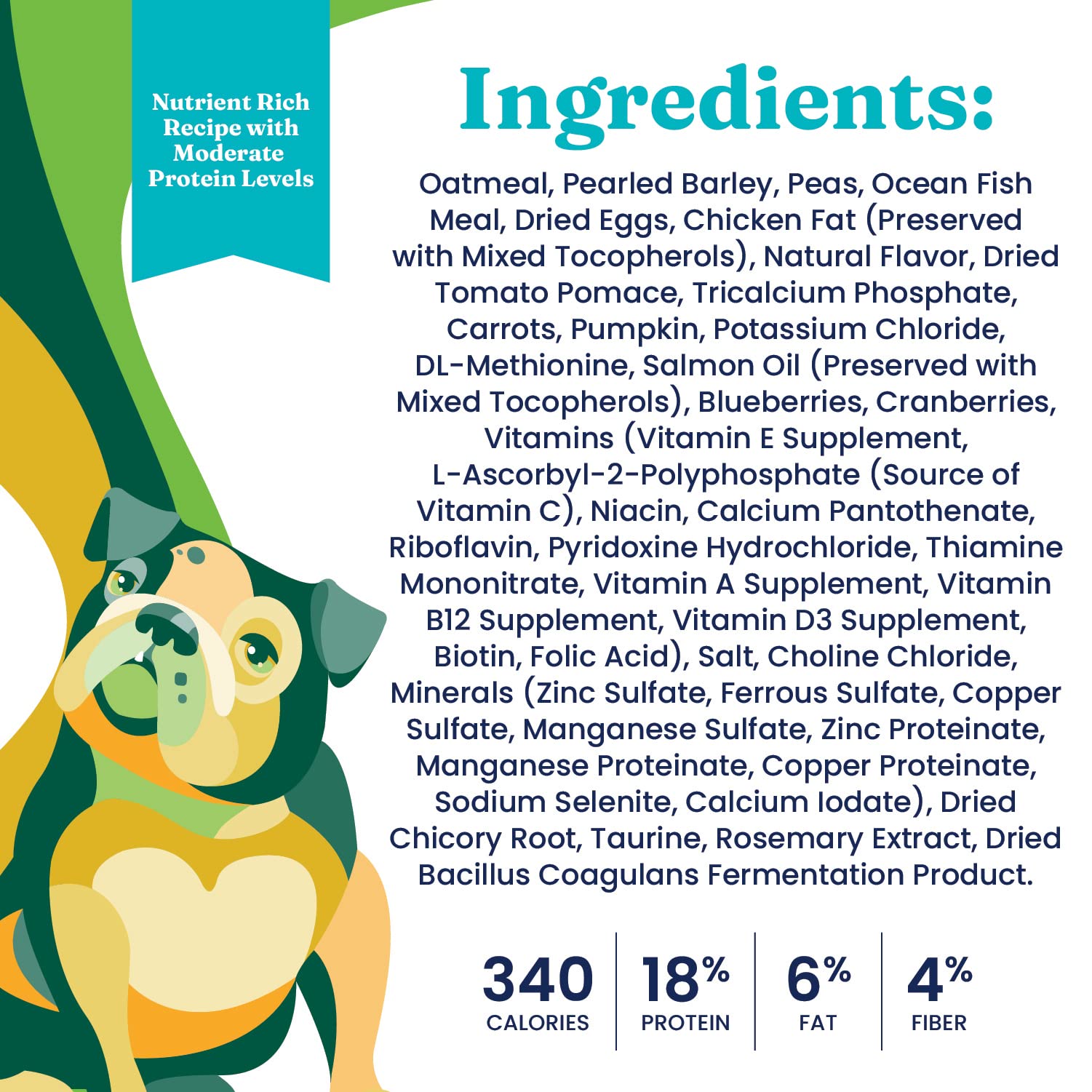 Solid Gold potato-free label emphasizes gut-friendly, high-fiber nutrition