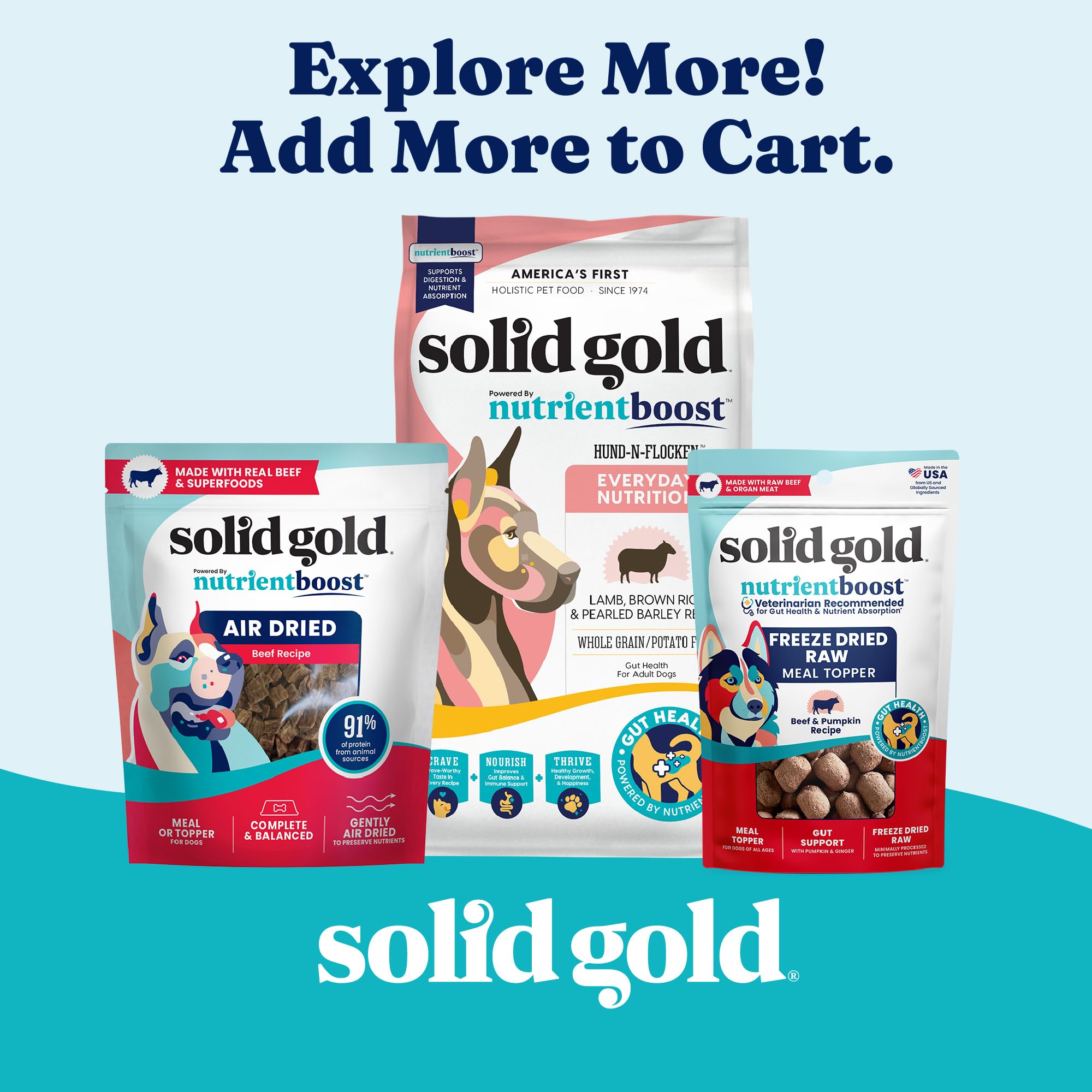Solid Gold Protein Shreds 12-pouch pack for easy mealtime variety.