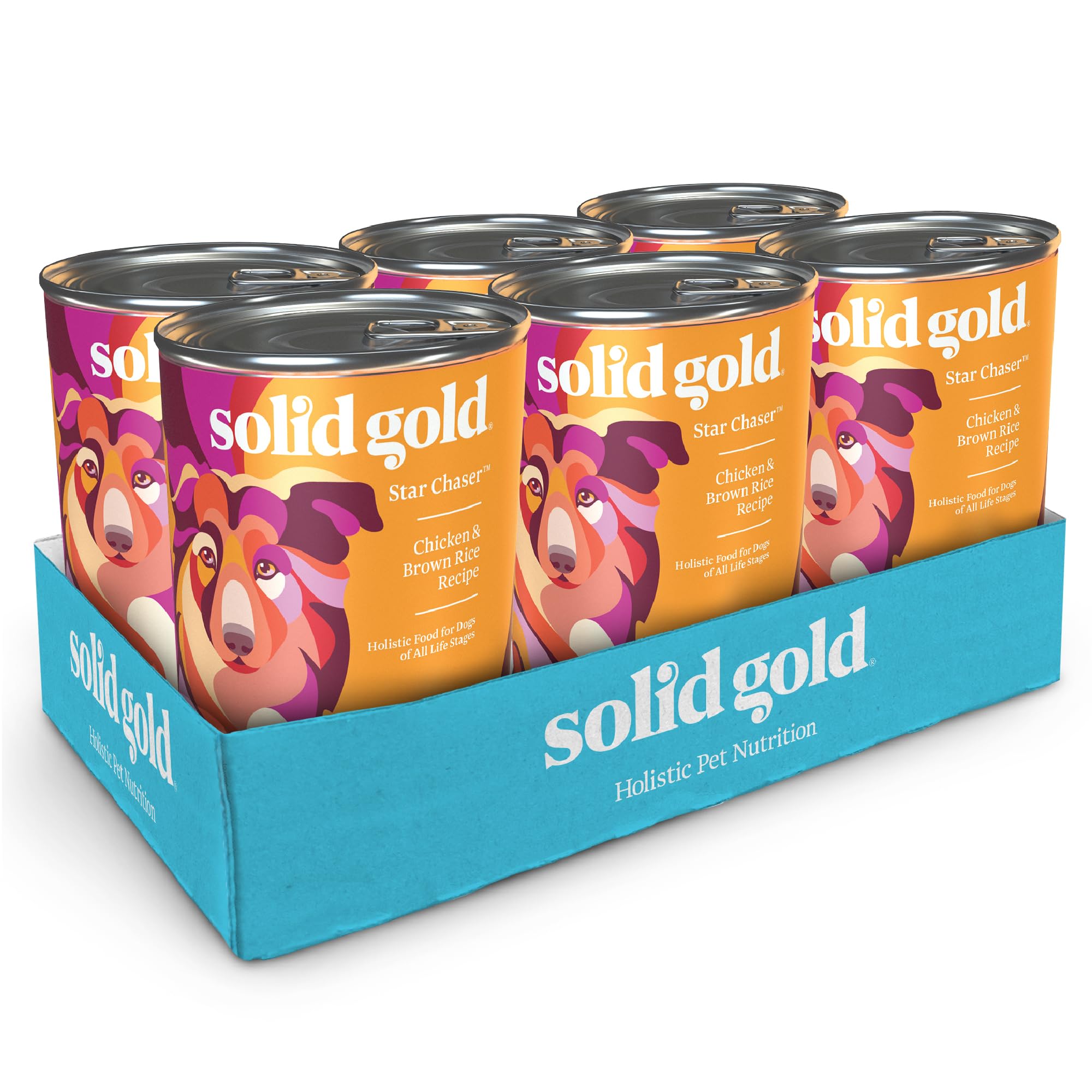 Solid Gold real-chicken-image highlights high-protein source for lean muscle in dogs