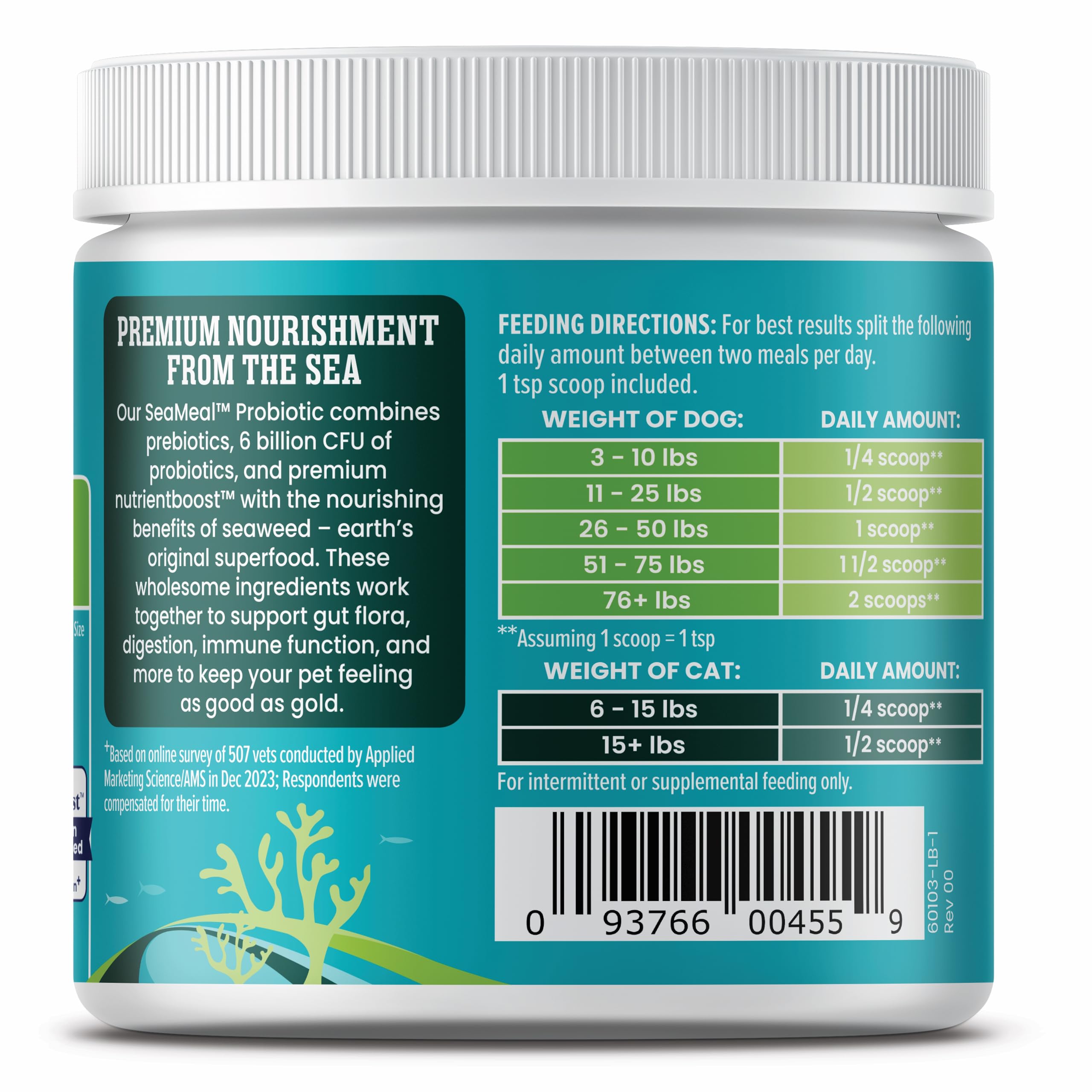 SeaMeal digestive enzymes closeup demonstrating prebiotic and enzyme blend.