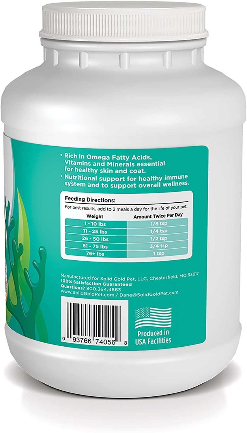 Solid Gold SeaMeal grain-free gluten-free formula supports sensitive stomachs.