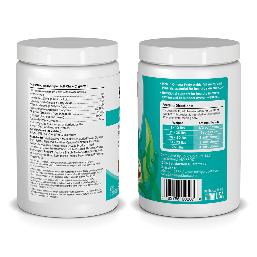 Solid Gold SeaMeal grain-free chews fit into homemade pet diets.