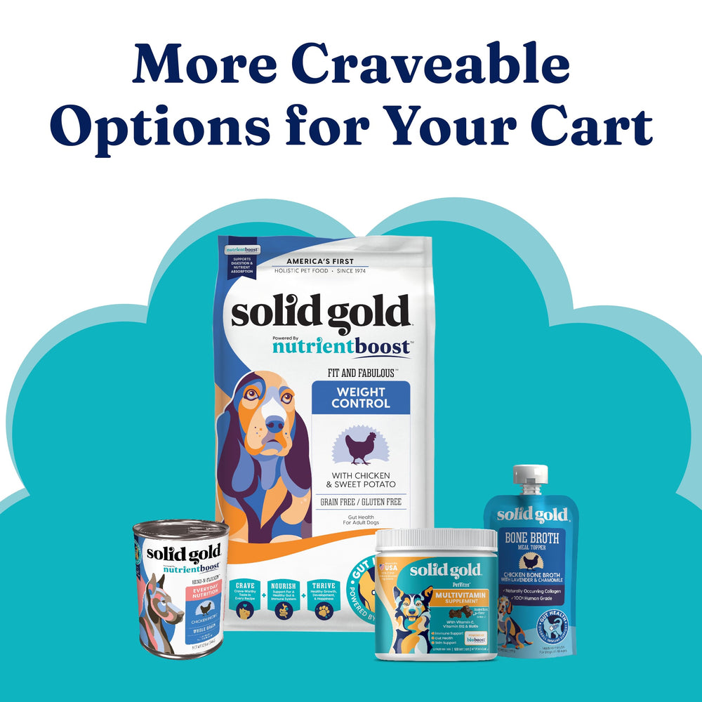 Solid Gold SeaMeal packaging 8oz container for everyday pet supplementation.