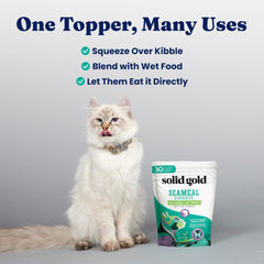 Solid Gold seaweed-fiber-benefits image highlights gut-friendly fiber in cat treats.