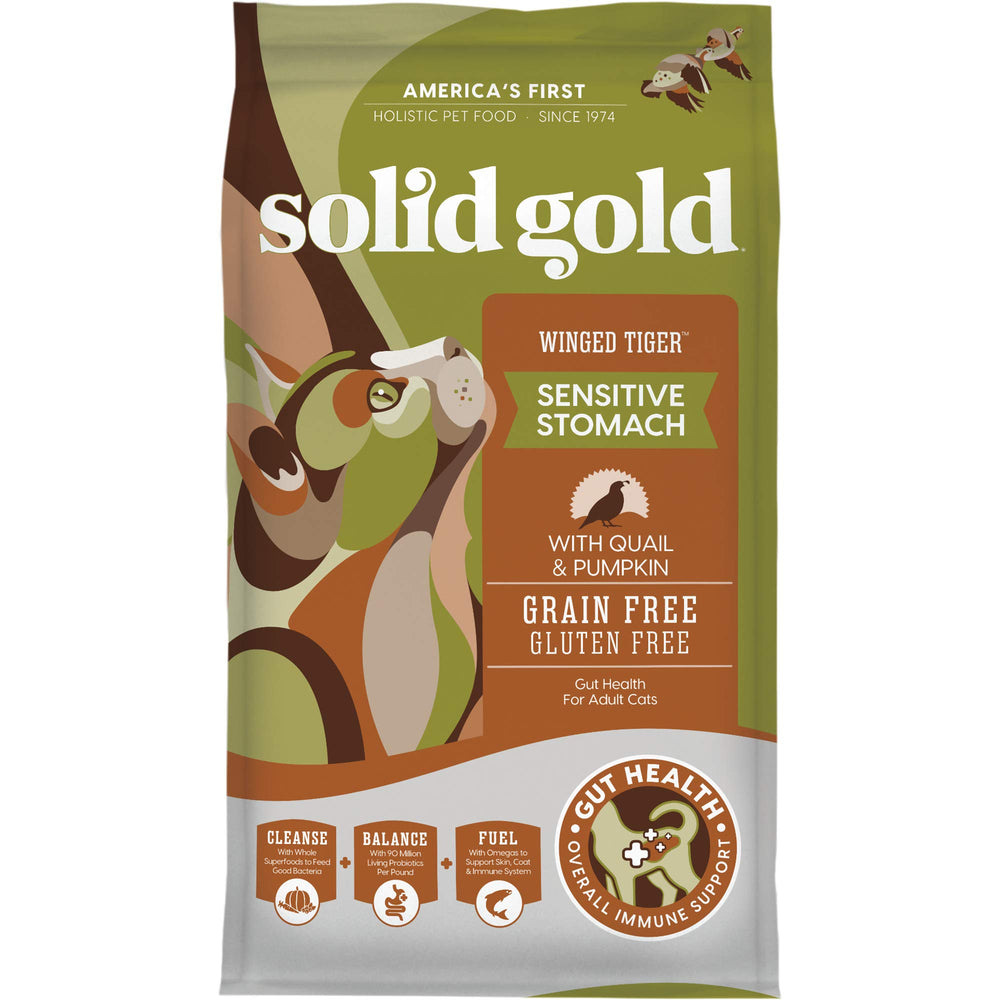 Solid Gold Sensitive Stomach probiotics image spotlights gut-health support.