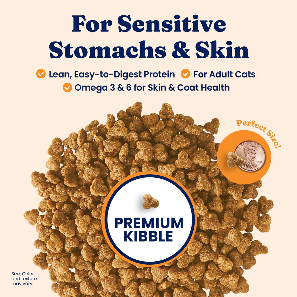 Solid Gold Sensitive Stomach quail-pieces emphasize lean protein for gut-friendly nutrition.