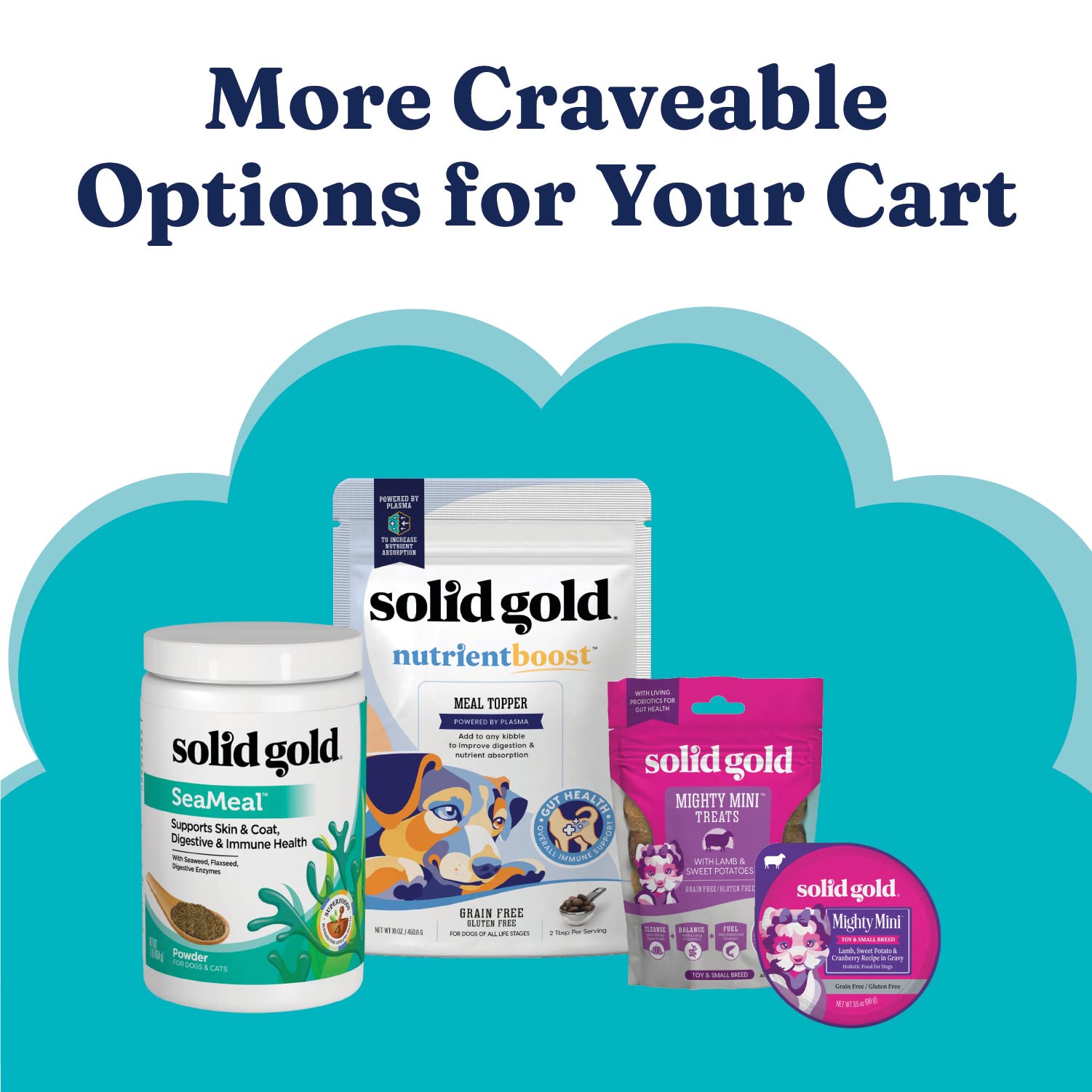 Solid Gold small-breed eating scene illustrating bite-sized kibble serving for tiny dogs
