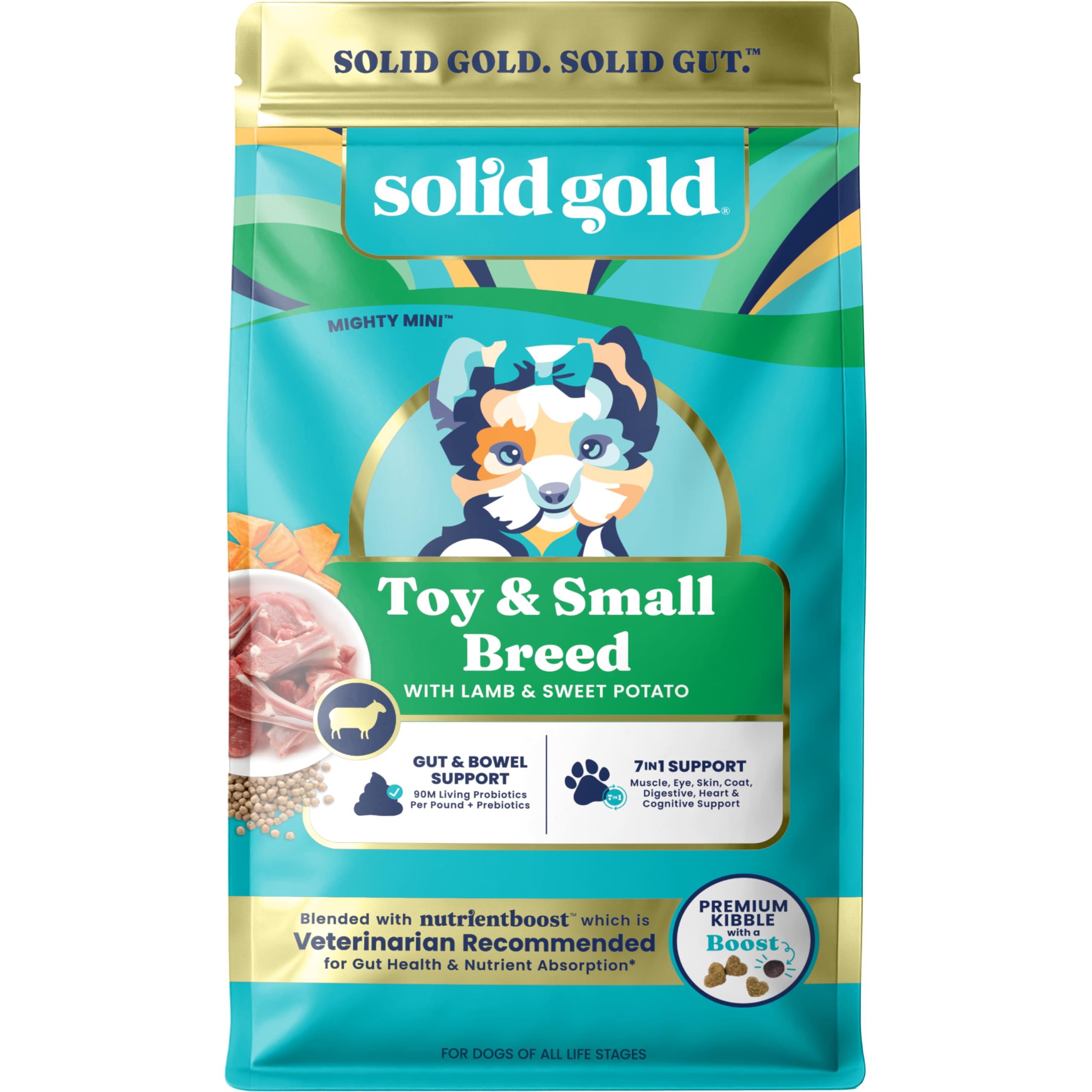 Solid Gold croquetas de tamaño pequeño para perros toy, fáciles de masticar y sabrosas.
