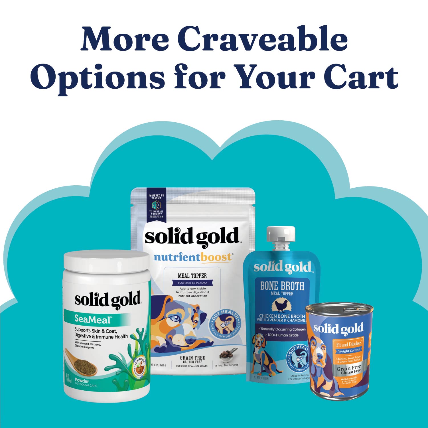 Solid Gold weight-management small breed focus image hints portion control benefits.