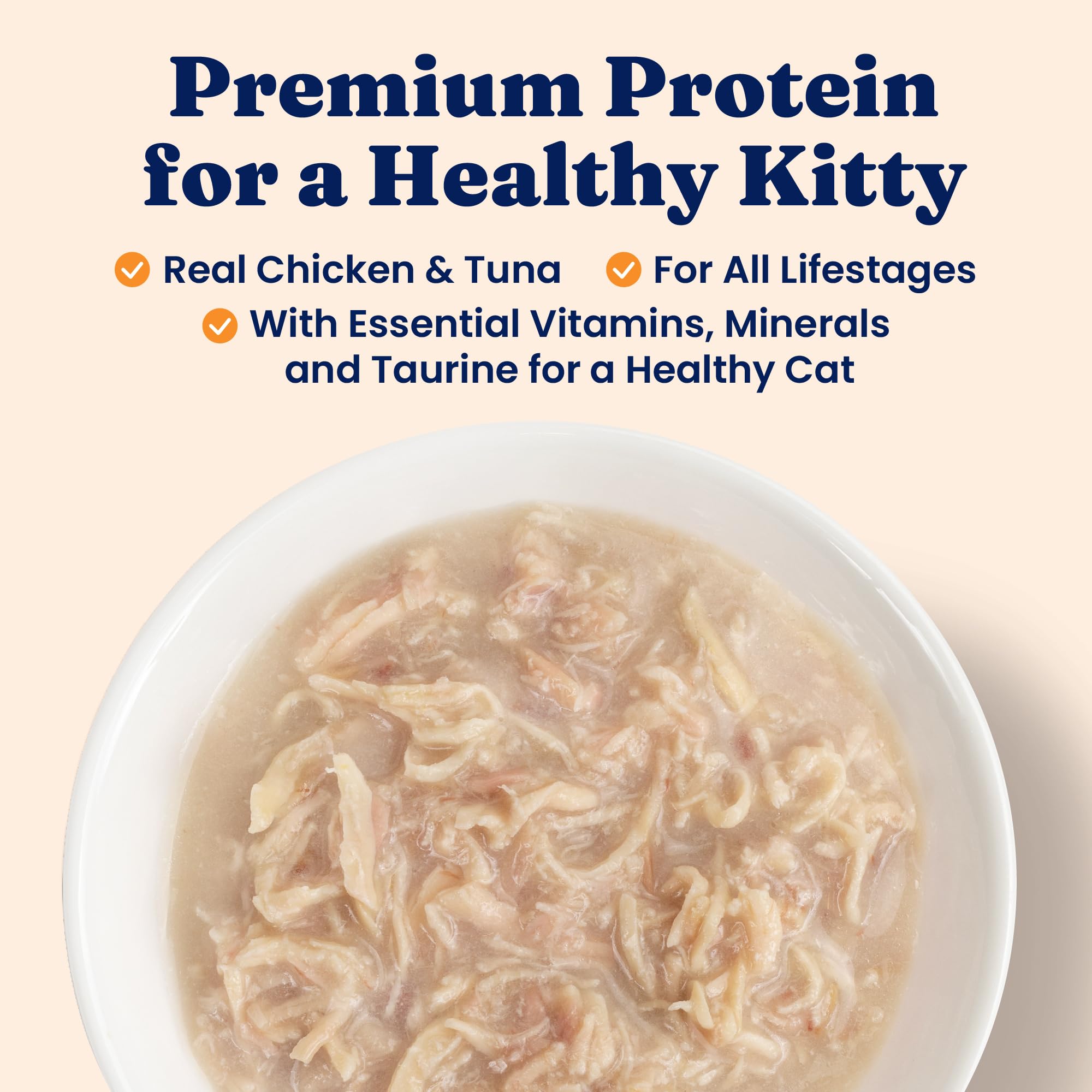 Solid Gold wet cat food shreds in gravy bowl shows soft texture ideal for hydration
