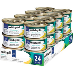 Solid Gold Wet Cat Food Shreds in Gravy tuna-sardine bowl for hydration and protein