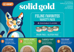 Solid Gold wet cat food variety pack pate shows soft texture ideal for picky cats