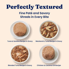 Solid Gold wet cat food variety pack shreds in gravy highlights juicy texture and flavor appeal