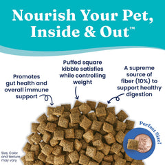 Solid Gold whole grain ingredients image showcases fiber for fullness and steady digestion.