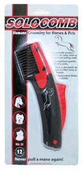 Solocomb mane-pulling solo comb used for efficient, precise horse grooming