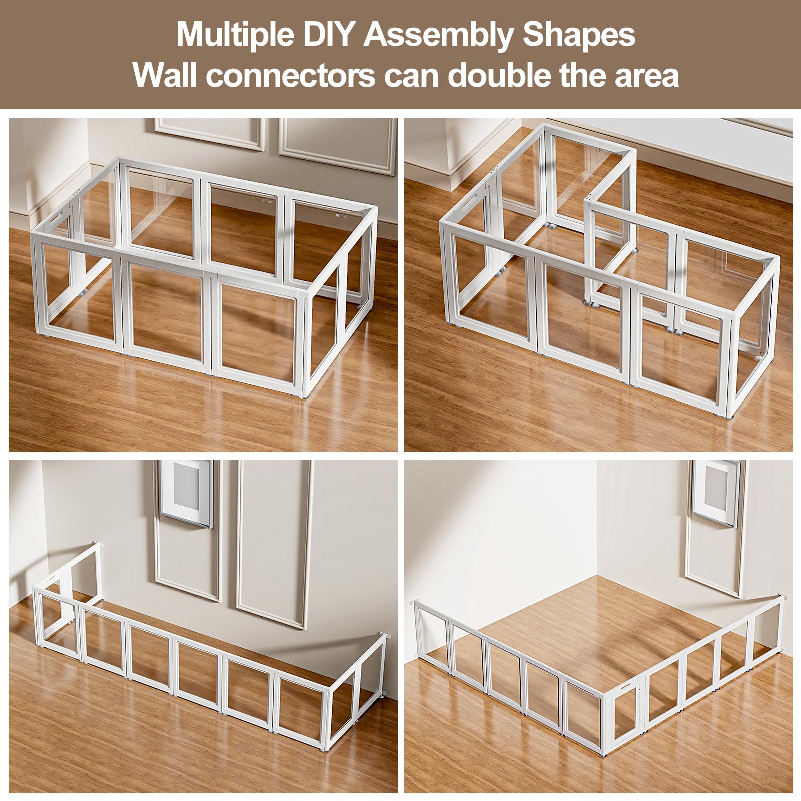SOLOWINNER Clear Pet Playpen easy-cleaning surface enabling quick maintenance.