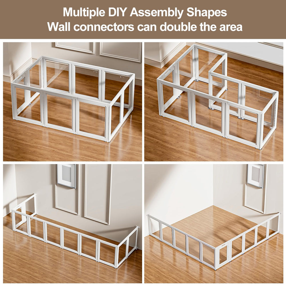 SOLOWINNER Clear Pet Playpen easy-cleaning surface enabling quick maintenance.