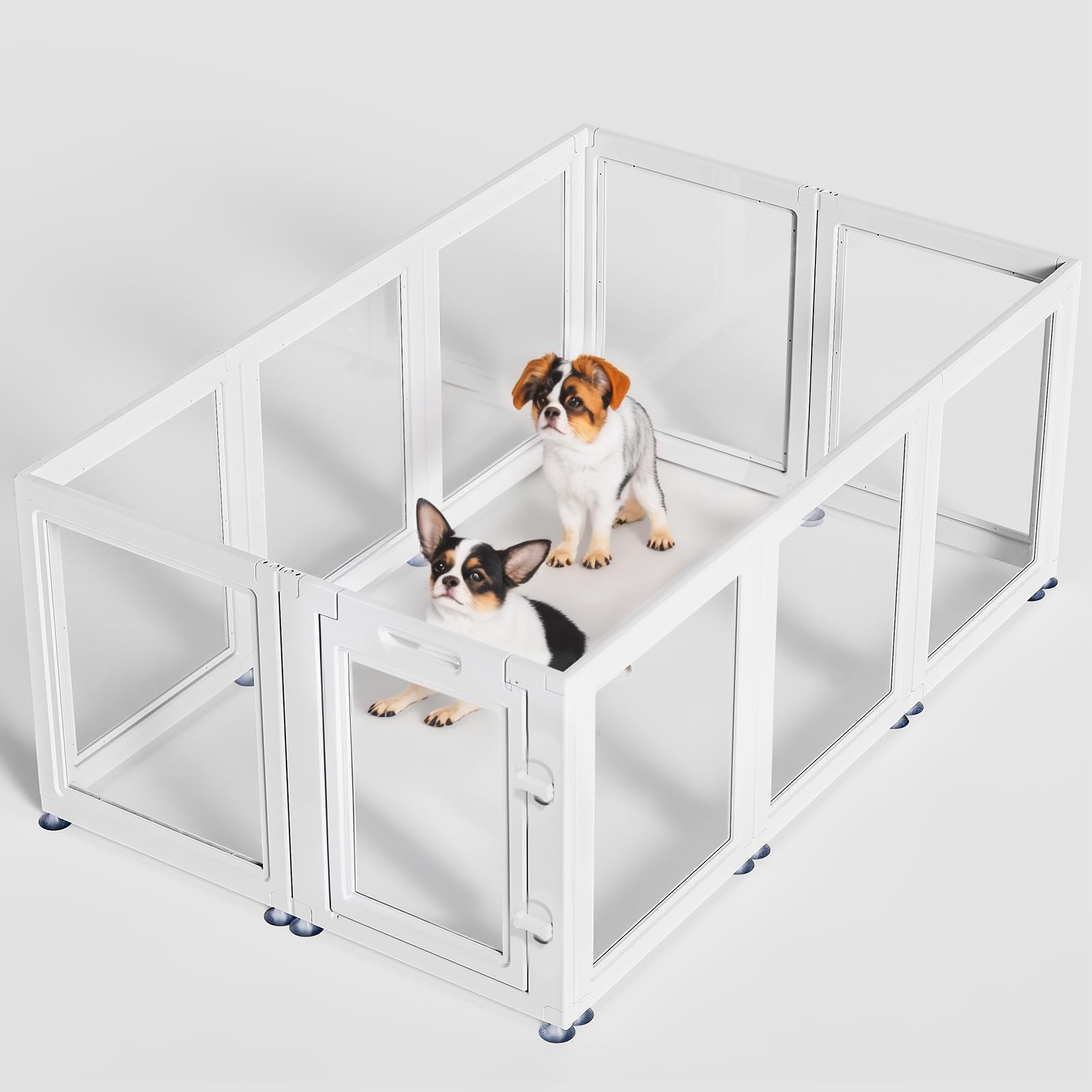 SOLOWINNER easy-clean plastic pet fence ready for quick wipe-down after playtime.