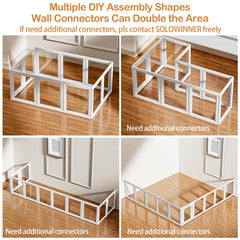 SOLOWINNER transparent dog playpen setup with room to move and relax.