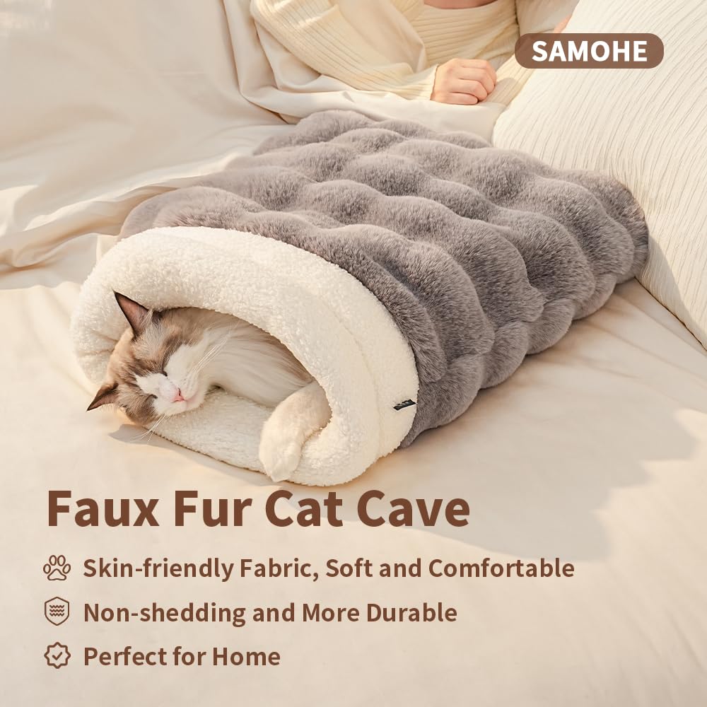 SOMAHE cat bed plush material provides ultra-soft comfort for napping