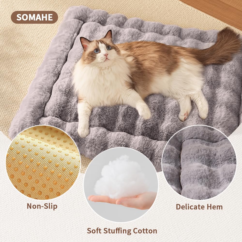 SOMAHE cat bed flat design fits crates, floors, couches
